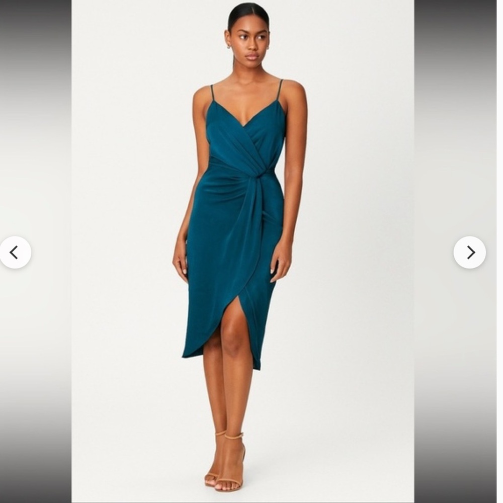 Baltic Born Camila Twist-Front Spaghetti Strap Midi Dress